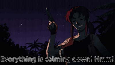 A Cartoon Of A Woman With The Words Everything Is Calming Down Hmm GIF