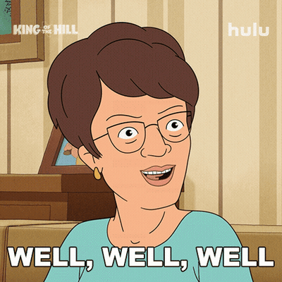 A Cartoon Of A Woman With The Words Well Well Well GIF