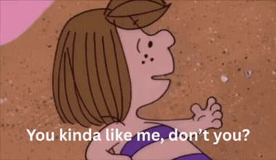 A Cartoon Of A Woman With The Words You Kinda Like Me Don 'T You GIF