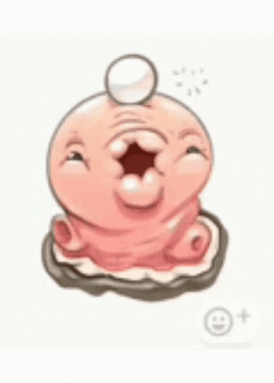 A Cartoon Of A Worm With Its Mouth Open And A Heart . GIF