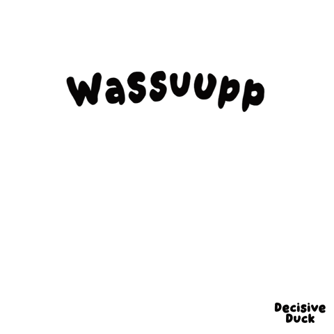 A Cartoon Of A Yellow Duck With The Words Wassuuupp Above It GIF