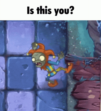 A Cartoon Of A Zombie With A Jester 'S Hat Is Being Asked If He Is This You GIF