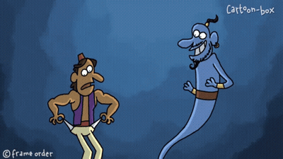 A Cartoon Of Aladdin And A Genie With Cartoon-Box Written On The Bottom Right GIF