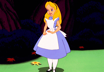 A Cartoon Of Alice From Alice In Wonderland Is Dancing GIF