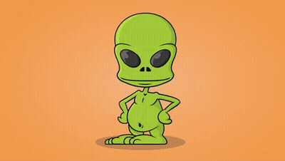 A Cartoon Of An Alien With The Words Voicetooner On The Top GIF