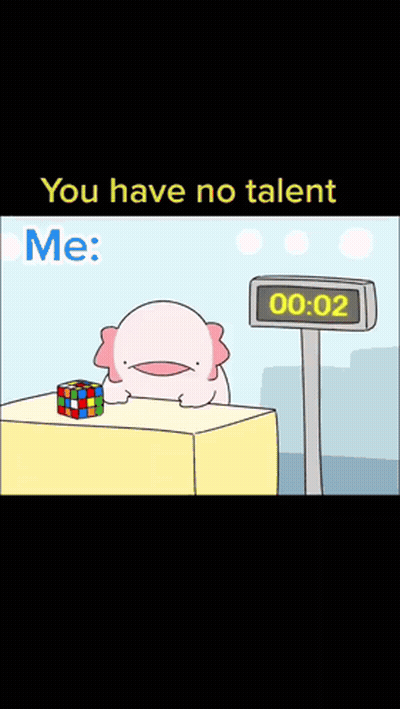 A Cartoon Of An Axolotl With A Bucket Of Blood And A Clock That Reads 05:12 GIF