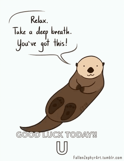 A Cartoon Of An Otter Says Relax Take A Deep Breath You 'Ve Got This GIF