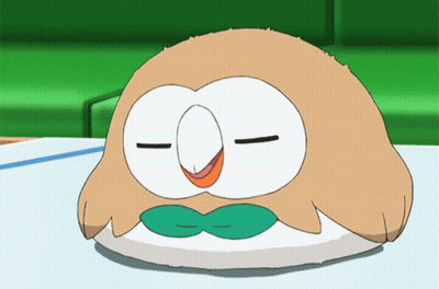A Cartoon Of An Owl With A Green Bow Tie GIF