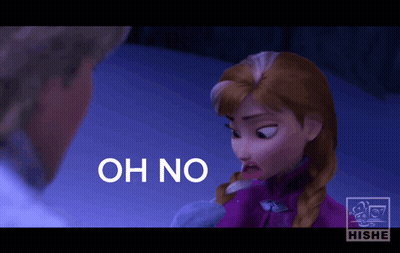 A Cartoon Of Anna From Frozen With The Words Oh No On The Bottom GIF