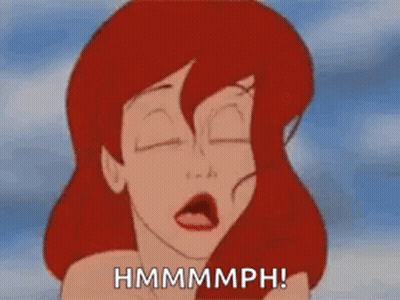 A Cartoon Of Ariel From The Little Mermaid Is Making A Funny Face And Saying Hmmmph . GIF