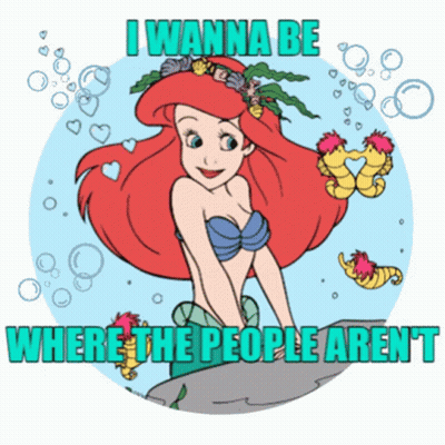 A Cartoon Of Ariel From The Little Mermaid Says " I Wanna Be Where The People Aren ' " GIF
