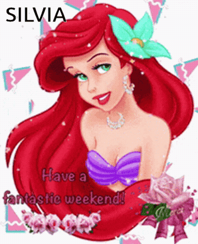 A Cartoon Of Ariel From The Little Mermaid Wishing A Fantastic Weekend GIF
