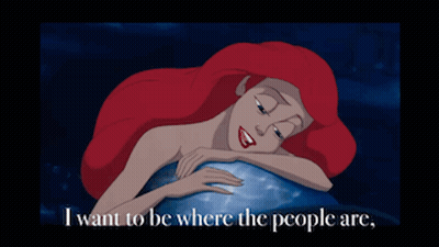 A Cartoon Of Ariel From The Little Mermaid With The Words " I Want To See Them Dancing " GIF