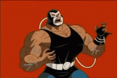 A Cartoon Of Bane From The Batman Animated Series Is Flexing His Muscles . GIF