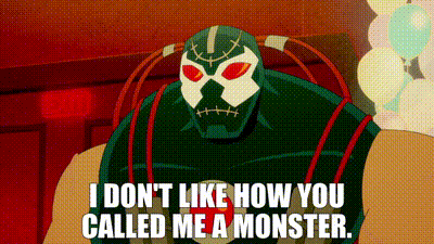 A Cartoon Of Bane Saying I Don T Like How You Called Me A Monster GIF