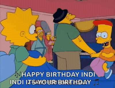 A Cartoon Of Bart Simpson And Lisa Simpson Saying Happy Birthday Indi GIF