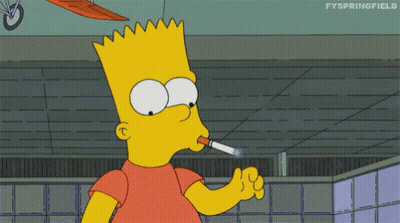 A Cartoon Of Bart Simpson Smoking A Cigarette With The Words Fyspringfield Written Below Him GIF