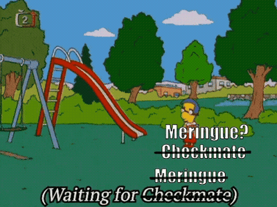 A Cartoon Of Bart Simpson Waiting For Meringue Checkmate GIF