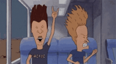 A Cartoon Of Beavis And Butthead Making A Rock Sign GIF
