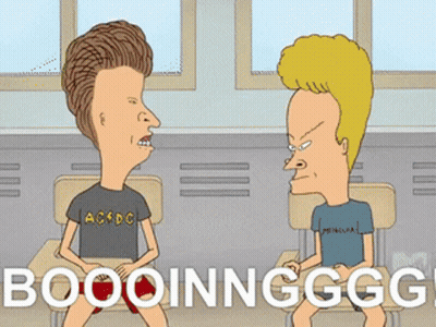 A Cartoon Of Beavis And Butthead Saying Boooingggg GIF