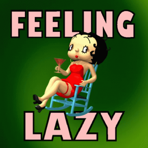 A Cartoon Of Betty Boop Sitting In A Rocking Chair Holding A Martini GIF