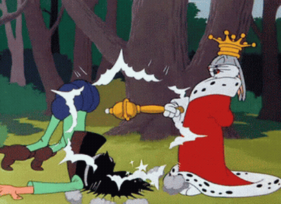 A Cartoon Of Bugs Bunny Holding A Trophy And A Crown GIF
