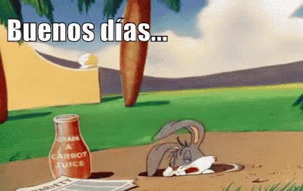 A Cartoon Of Bugs Bunny With A Bottle Of Carrot Juice Next To Him GIF