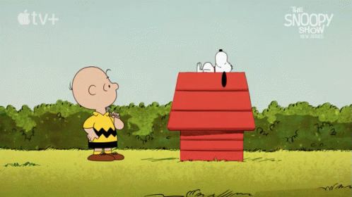 A Cartoon Of Charlie Brown And Snoopy From The Snoopy Show On Apple Tv GIF