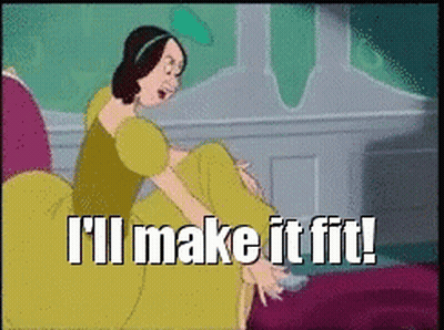 A Cartoon Of Cinderella With The Words I 'Ll Make It Fit On The Bottom GIF