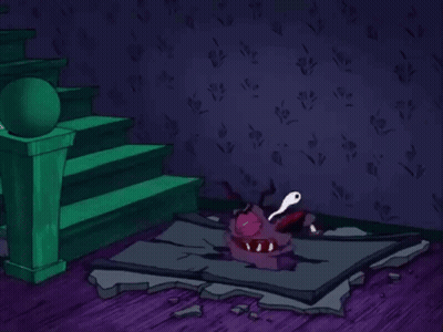 A Cartoon Of Courage The Cowardly Dog Is Laying On The Ground GIF