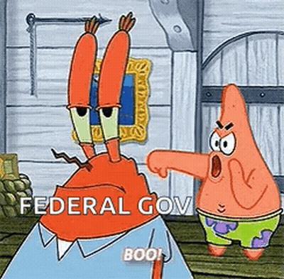 A Cartoon Of Crab From Spongebob Squarepants Pointing At Patrick Star From Spongebob Squarepants . GIF