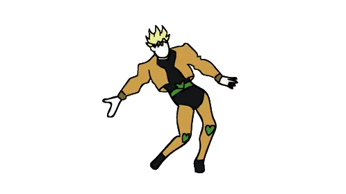 A Cartoon Of Dio From Jojo 'S Bizarre Adventure Is Dancing On A White Background Sticker