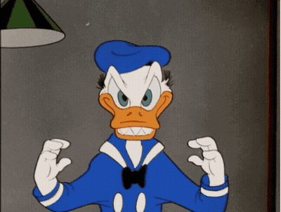 A Cartoon Of Donald Duck Making A Funny Face GIF