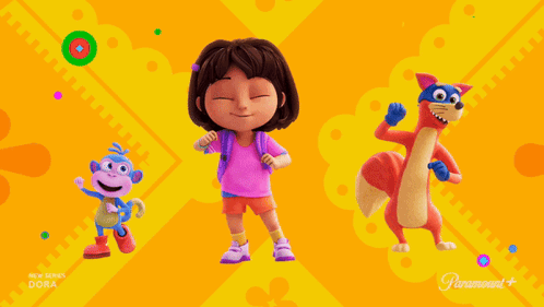 A Cartoon Of Dora And Her Friends From Paramount GIF