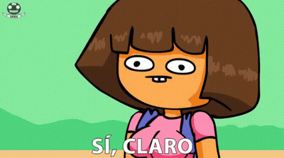 A Cartoon Of Dora The Explorer With The Words Si Claro Below Her GIF