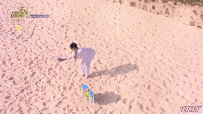 A Cartoon Of Dumbo Is Next To A Picture Of A Person On The Beach GIF