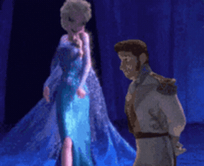 A Cartoon Of Elsa And Hans From Frozen GIF