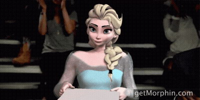 A Cartoon Of Elsa From Frozen Holding A Piece Of Paper With The Website Getmorphin.com Below Her GIF