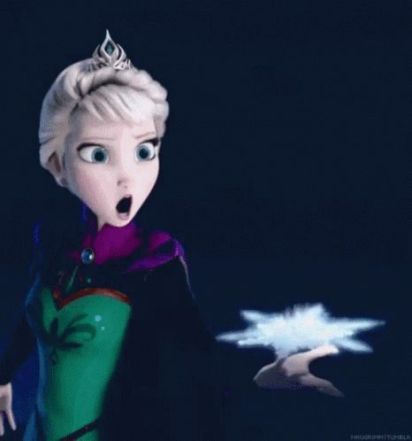 A Cartoon Of Elsa From Frozen With A Tiara On GIF