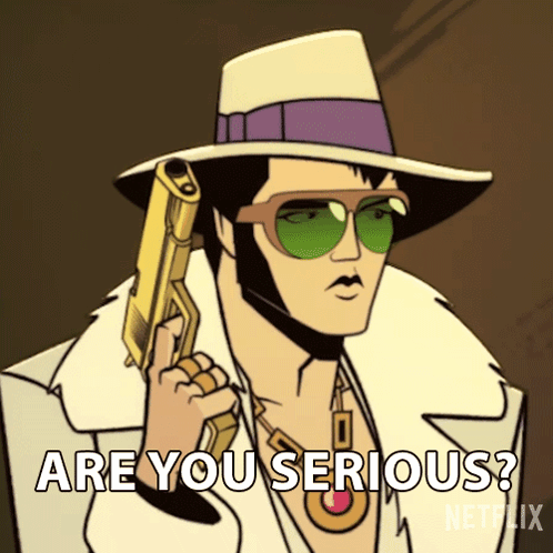 Elvis Presley Holding Gun Saying Are You Serious Netflix GIF