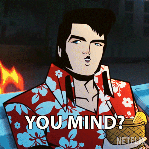 A Cartoon Of Elvis Says You Mind GIF