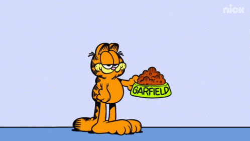 A Cartoon Of Garfield Drinking A Bottle Of Garfield Soda GIF