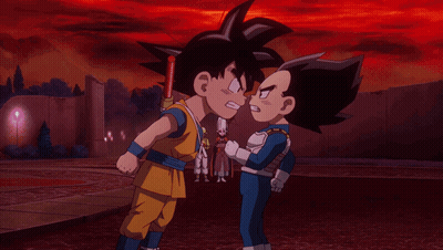A Cartoon Of Goku And Vegeta With The Caption We Each Fought Once So It Shouldn 'T Matter Who Goes Next GIF