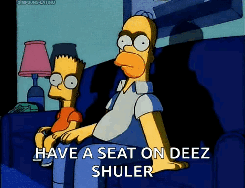 A Cartoon Of Homer Simpson And Bart Simpson Sitting On A Couch Saying Have A Seat GIF
