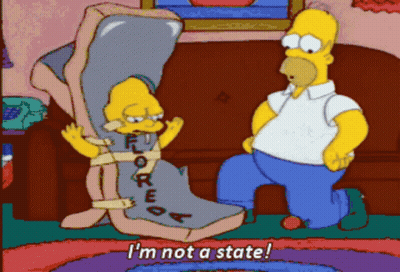 A Cartoon Of Homer Simpson And Lisa Simpson Saying I 'M Not State GIF