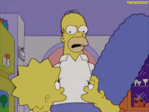 A Cartoon Of Homer Simpson And Lisa Simpson With The Words Trendizisst At The Top GIF