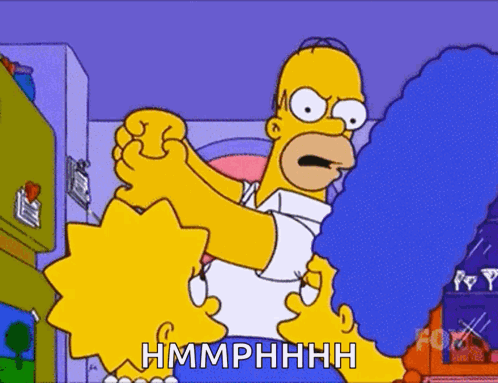 Homer And Marge Simpson With Hmmphhhh Text GIF