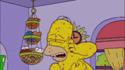 A Cartoon Of Homer Simpson Carrying A Baby On His Back GIF