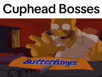 A Cartoon Of Homer Simpson Holding A Candy Bar That Says Butterfinger GIF