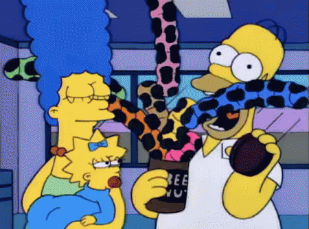 A Cartoon Of Homer Simpson Holding A Jar That Says Bee Nu GIF
